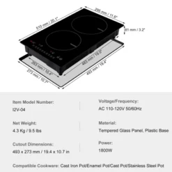 VEVOR Electric Cooktop, 2 Burners, 12'' Induction Stove Top, Built-in Magnetic Cooktop 1800W, 9 Heating Level Multifunctional Burner -Vevor GUEST 6fe592e2 b9dd 45d1 9b68 86b3fc737af5
