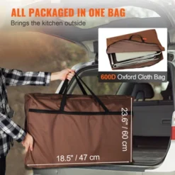 VEVOR Camping Kitchen Table, Folding Outdoor Cooking Table With Storage Carrying Bag, Aluminum Cook Station 3 Cupboard & Detachable Windscreen -Vevor GUEST 701ac472 13a2 49f3 b25c 4db8514a317c