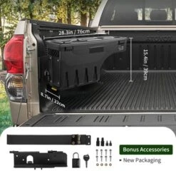 VEVOR Truck Bed Storage Box, Lockable Lid, Waterproof ABS Wheel Well Tool Box 6.6 Gal/20 L With Password Padlock, Black -Vevor GUEST 7029726e 9dfe 4df3 96ea 8efeed0d04f6