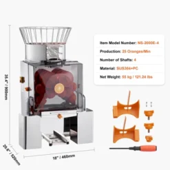 VEVOR Commercial Orange Juicer Machine, 120W Automatic Feeding Juice Extractor, Stainless Steel Juice Extractor For 25 Oranges Per Minute 14 VEVOR Commercial Orange Juicer Machine, 120W Automatic Feeding Juice Extractor, Stainless Steel Juice Extractor For 25 Oranges Per Minute -Vevor GUEST 70ad6cb1 b8f5 4fb1 938a 7afaadd9891e