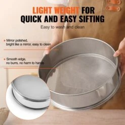 VEVOR Flour Sieve Fine Mesh, 150 Mesh Flour Sifter, 304 Stainless Steel Fine Mesh Sifter Food-grade, 12.6" Fine Mesh Strainers For Baking -Vevor GUEST 70afedb2 0412 4a5a b42b d0a22768a579