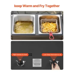 VEVOR Outdoor Propane Deep Fryer, Dual-Tank 8QTx2 Commercial Fryer, Stainless Steel Cooker With Foldable Platform, Dual Basket, Black -Vevor GUEST 70cbf5eb bc94 4d00 bdce e90a14d7773c