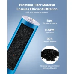 VEVOR Whole House Water Filter Replacement Cartridge, 4.5" X 20" GAC Activated Carbon, Replacement Filter For Whole Home Water Filtration, Blue -Vevor GUEST 711ff445 26d0 439a 9563 b8c5de3b0ade