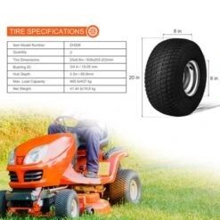 VEVOR Lawn Mower Tires With Rim, 20x8-8" Tubeless Tractor Tires, 2-Pack Tire And Wheel Assembly, S-Turf Pneumatic Tires With 3.5" Offset Hub, Black -Vevor GUEST 71a64220 5fcf 4a00 8a5f 0e47acaf9b06