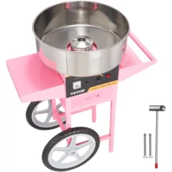 VEVOR Electric Cotton Candy Machine With Cart, 1000W Commercial Floss Maker With Stainless Steel Bowl, Sugar Scoop And Drawer, Pink -Vevor GUEST 71adcd62 d79a 4fc7 9987 6ba67303791c