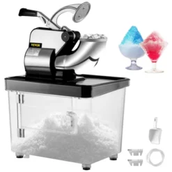 VEVOR 110V Commercial Ice Crusher 440LBS/H, ETL Approved 300W Electric Snow Cone Machine With Dual Blades, Stainless Steel Shaved Ice Machine, Black -Vevor GUEST 71c359a5 3081 4f64 b7c8 9f4a95db53a0