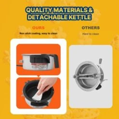 VEVOR Popcorn Maker, 480W Popcorn Popper Machine, 4 Oz Kettle Makes 1.5 Gallon Per Batch, Tabletop Popcorn Maker, Includes 3 Scoops, Red -Vevor GUEST 736c1a69 9809 4253 9509 370778eace2f