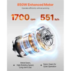 VEVOR Meat Cutter Machine, 850W Meat Slicer, 551 Lb/h Commercial Meat Cutting Machine Stainless Steel, 5 Mm Thickness, Detachable Blades, Silver -Vevor GUEST 73a387eb fa7a 46f6 a7ce ecfa9ff19cde