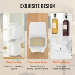 VEVOR Ingredient Storage Bin, 2 X 15L Dispenser Bin With 2 Measuring Cups, Attachable Casters And Airtight Lid, PP Material 9 VEVOR Ingredient Storage Bin, 2 X 15L Dispenser Bin With 2 Measuring Cups, Attachable Casters And Airtight Lid, PP Material -Vevor GUEST 73ba74ed df7e 4636 8f1f 3b31d6877015