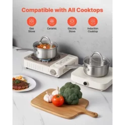 VEVOR 1.5 QT Saucepan, Stainless Steel Saucepan With Glass Lid, Multipurpose Nonstick Stainless Steel Small Cooking Sauce Pot, Silver 12 VEVOR 1.5 QT Saucepan, Stainless Steel Saucepan With Glass Lid, Multipurpose Nonstick Stainless Steel Small Cooking Sauce Pot, Silver -Vevor GUEST 73e06b47 15b9 41c5 baf2 cedaaa9db759