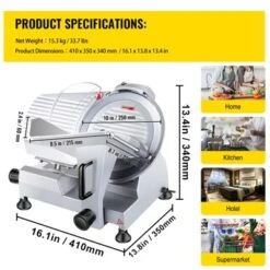 VEVOR 240W Commercial Meat Slicer, Electric Deli Food Slicer, 10" Carbon Steel Blade Electric Food Slicer, 350-400RPM Meat Slicer, 0 - 0.47 Inch -Vevor GUEST 74350ce5 c9e1 43b0 9ea9 eb3eb5fe2ab4