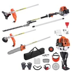 VEVOR 52CC 6-in-1 Multi-Functional Trimming Tools,Gas Hedge Trimmer, Weed Eater,String Trimmer,Brush Cutter,Edger, Pole Saw Chainsaw Pruner, Orange -Vevor GUEST 74a1675e 6fc1 4674 9d3a c64c3a9456d5