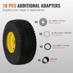VEVOR Lawn Mower Tires With Rim, 15x6-6" Tubeless Tractor Tires, 2-Pack Tire And Wheel Assembly, S-Turf Pneumatic Tires, 3" Offset Hub, Black -Vevor GUEST 74a72ce6 a3d7 452d 9777 6814d3df3af9