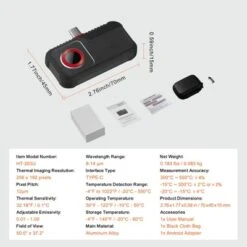 VEVOR Thermal Imaging Camera For Android, 256 X 192 IR Resolution Infrared Thermal Imager With Visual Camera, 25Hz Refresh Rate Thermal Camera, Grey -Vevor GUEST 74b61097 324f 49a4 b6fc e51e6a7fb515