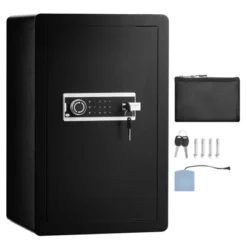 VEVOR Single Door 3.5 Cu.ft Safe Box With Key Lock & Password, Safe Lock Box With Fireproof Bag, Key Rack, And 2 Shelves For Money, Documents, Black -Vevor GUEST 75eb2031 0ff5 41c8 8711 641f20ffc304