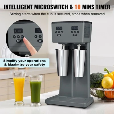 VEVOR Milkshake Maker, 375W X 2 Electric Milkshake Machine, Commercial Double Heads Drink Mixer Blender,Intelligent Microswitch, 3-Speed 6 VEVOR Milkshake Maker, 375W X 2 Electric Milkshake Machine, Commercial Double Heads Drink Mixer Blender,Intelligent Microswitch, 3-Speed - Image 6