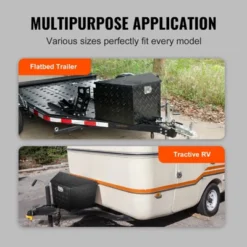 VEVOR Trailer Tongue Box, Aluminum Alloy Diamond Plate Tongue Box Tool Chest, Heavy Duty Trailer Box Storage With Lock And Keys, 33"x19"x18" -Vevor GUEST 76846a7d 6e73 443e 95a9 1ede1af5eba6