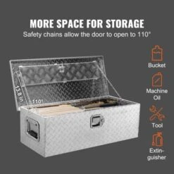 VEVOR Heavy Duty Aluminum Truck Bed Tool Box, Diamond Plate Tool Box With Side Handle And Lock Keys, Storage Tool Box Chest Box Organizer, Silver -Vevor GUEST 7695b337 805e 4932 8fc2 3ba6d9c209a8