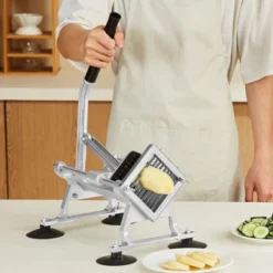 VEVOR Commercial Vegetable Slicer, 3/8 Inch Fruit Slicer, Stainless Steel And Aluminum Alloy Vegetable Cutter Slicer Machine, Manual Slicer