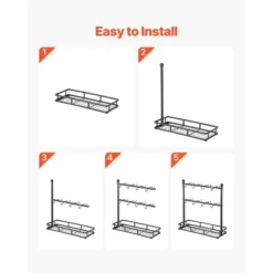 VEVOR Coffee Mug Holder For Countertop, 16 Hooks Coffee Cup Holder With Storage Base, 2 Tier Carbon Steel Mug Display Stand, Matte Black -Vevor GUEST 773c56ed ac45 46f2 b5d0 5b03fc922b43