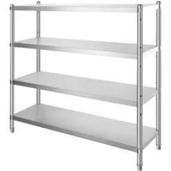VEVOR Stainless Steel Shelving 60x18.5 Inch 4 Tier Adjustable Shelf Storage Unit Stainless Steel Heavy Duty Shelving, Silver -Vevor GUEST 773d157a b16a 43a6 8e91 cc551a160af6