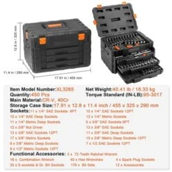 VEVOR Mechanics Tool Set And Socket Set, 1/4" 3/8" 1/2" Drive Deep And Standard Sockets, 450 Pcs SAE And Metric Mechanic Tool Kit -Vevor GUEST 779b9ea7 5bef 4b7a 872f 0cfde1f46675