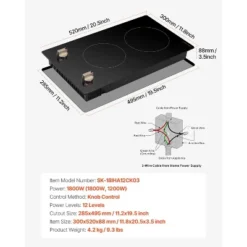VEVOR Induction Cooktop, 1800W Electric Countertop Burner,2 Burner Knob Control Stove,Built-in Induction Cooktop With 12 Temperature Settings, Black -Vevor GUEST 77b8de76 ed2e 4bc5 8ca3 5343342f8ba6