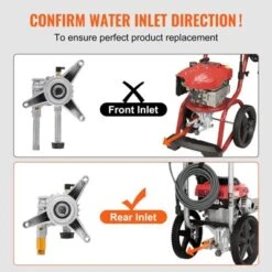 VEVOR Pressure Washer Pump, 7/8" Shaft Vertical, 3300 PSI, 3.0GPM, Replacement Power Washer Pumps Kit With 5 Nozzles,Hardware And Siphon Tube,Silver -Vevor GUEST 78671114 05b4 4f67 b348 52e1e63845df
