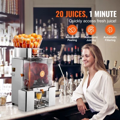 VEVOR Commercial Orange Juicer Machine, 120W Automatic Feeding Juice Extractor, Stainless Steel Juice Extractor For 25 Oranges Per Minute 2 VEVOR Commercial Orange Juicer Machine, 120W Automatic Feeding Juice Extractor, Stainless Steel Juice Extractor For 25 Oranges Per Minute - Image 2