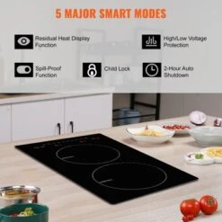 VEVOR Electric Cooktop, 2 Burners, 12'' Induction Stove Top, Built-in Magnetic Cooktop 1800W, 9 Heating Level Multifunctional Burner -Vevor GUEST 78e0f940 6136 4cda bf4f 857a38cedd4b