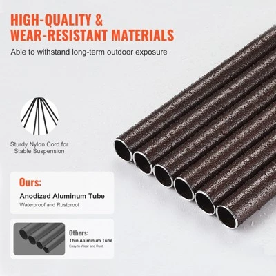 VEVOR Wind Chimes For Outside, 45 In, Deep Tone Wind Chimes With 6 Tubes, Unique Large Memorial Wind Chimes For Anniversary, Bronze 5 VEVOR Wind Chimes For Outside, 45 In, Deep Tone Wind Chimes With 6 Tubes, Unique Large Memorial Wind Chimes For Anniversary, Bronze - Image 5