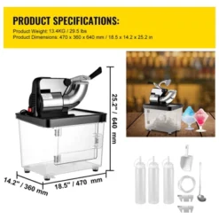 VEVOR 110V Commercial Ice Crusher 440LBS/H, ETL Approved 300W Electric Snow Cone Machine With Dual Blades, Stainless Steel Shaved Ice Machine, Black -Vevor GUEST 79a81de3 4088 4602 9f9d dfa62945f274