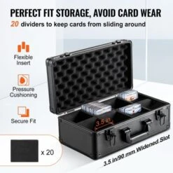 VEVOR Graded Card Storage Box, 4 Slots, Graded Sports Cards Holder Carrying Case, For 96 PSA Graded Cards 68 BGS Cards 76 SGC Cards 348 Top Loaders -Vevor GUEST 7a101cfc 6e00 47ec b61f 4ecef87b7acf