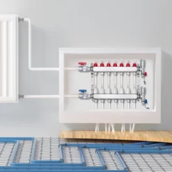 VEVOR 7-Branch Radiant Heat Manifold, 1/2" PEX Tubing Manifold, Stainless Steel PEX Manifold For Hydronic Radiant Floor Heating, Silver