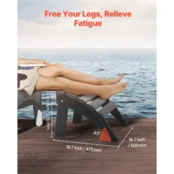 VEVOR Adirondack Ottoman, 18.7L X 19.7W X 13H Inch HDPE Plastic Folding Adirondack Ottoman, Weather-Resistant Foot Rest For Adirondack Chair, Black -Vevor GUEST 7ac3bcb0 b312 4282 a872 abf83ac3f095