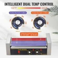 VEVOR Hot Dog Roller 5 Rollers 12 Hot Dogs Capacity, 750W Stainless Sausage Grill Cooker Machine With Dual Temp Control Glass Hood Acrylic Cover -Vevor GUEST 7b33f1db b6b1 4398 803c 26937b787f21