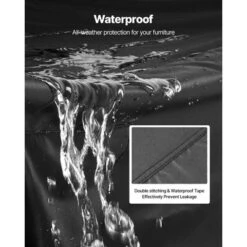 VEVOR Patio Furniture Cover, 420D Heavy Duty Waterproof Outdoor Dining Table And Chairs Cover, Large Rectangular Patio Table Covers, Black -Vevor GUEST 7b7371d6 a264 45eb acf5 5564a6cd146e