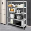 VEVOR Stainless Steel Shelves 48x18.5 Inch 5 Tier Adjustable Shelf Storage Unit Stainless Steel Rack Shelving Heavy Duty Shelving, Silver