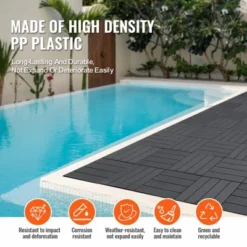 VEVOR Interlocking Deck Tiles, 54 Pack,12"x12" 54 Sq. Ft Plastic Waterproof Outdoor Flooring All Weather Use, Patio Floor Decking Covering Tiles -Vevor GUEST 7c8ca23d 0400 4bbd 85f1 4afc23fe596a