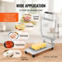 VEVOR Cheese Cutter With Wire, 0.2" Ultra-Thin Cheeser Butter Cutting Blade, Detachable Cheese Slicer Wire, Aluminum Alloy Commercial Cheese Slicer -Vevor GUEST 7ceaf396 17cc 43a8 a334 3ac45cf63d0c