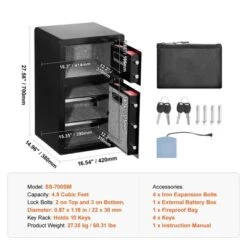 VEVOR Double Doors 4.5 Cu.ft Safe Box With Key Lock & Password, Safe Lock Box, Key Rack, Light And Removable Divider -Vevor GUEST 7d0d2913 3ea9 42c1 9c0c 7948b9a4b548