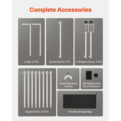 VEVOR Over The Table Rod Stand With Clamps, 13"-42'' Tall & 28"-98" Length Adjustable, Metal Table Arch Stand, Tabletop Balloon Arch Frame, White 6 VEVOR Over The Table Rod Stand With Clamps, 13"-42'' Tall & 28"-98" Length Adjustable, Metal Table Arch Stand, Tabletop Balloon Arch Frame, White - Image 6
