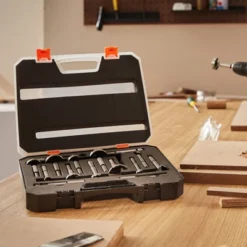 VEVOR Forstner Bit Set, 16 Pcs Forstner Drill Bits Set, 1/4" To 1-5/8", Carbon Steel, With Universal Round Shank, Forstner Drill Bit