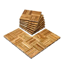 VEVOR Interlocking Deck Tiles Solid Wood, 10 Pack,12"x12" Waterproof Camphor Pine Wood Flooring All Weather Use, Patio Floor Decking Covering Tiles 15 VEVOR Interlocking Deck Tiles Solid Wood, 10 Pack,12"x12" Waterproof Camphor Pine Wood Flooring All Weather Use, Patio Floor Decking Covering Tiles -Vevor GUEST 7ee474af 62c6 4214 8be4 783494771b29