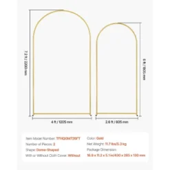 VEVOR Wedding Arch Backdrop Stand, 7.2FT & 4FT, Set Of 2 Stand With Case Connection & Chassis Crossbar Design -Vevor GUEST 7ef41631 d453 4271 a6ee bacfbdeb578f