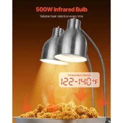 VEVOR Food Heat Lamp, 500W Electric Commercial Food Warmer Light, 2-Head Stainless Steel French Fry Heating Lamp With 3 Bulbs, Silver 11 VEVOR Food Heat Lamp, 500W Electric Commercial Food Warmer Light, 2-Head Stainless Steel French Fry Heating Lamp With 3 Bulbs, Silver -Vevor GUEST 7f0e6707 cbfa 4c44 9f33 cdbc8ec1bb5b