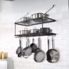VEVOR Pot Rack Wall Mounted, 30 Inch Pot And Pan Hanging Rack, Pot And Pan Hanger With 12 S Hooks, 55 Lbs Loading Weight