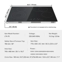 VEVOR Built In Electric Stove Top, 30.3 X 20.5 Inch 4 Burners, 240V Glass Radiant Cooktop With Sensor Touch Control, Timer & Child Lock Included -Vevor GUEST 7f95a687 64bd 4b66 88f0 e00c8df123c5