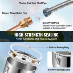 VEVOR Alcohol Still, 5 Gal / 19 L Stainless Steel Water Alcohol Distiller With Copper Coil For Fast Cooling, Dual Condenser Distiller Kit, Silver 13 VEVOR Alcohol Still, 5 Gal / 19 L Stainless Steel Water Alcohol Distiller With Copper Coil For Fast Cooling, Dual Condenser Distiller Kit, Silver -Vevor GUEST 7fa96d87 53f3 489e a9a8 48a2be0554dd