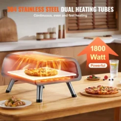 VEVOR 12" Electric Pizza Oven Countertop, Stainless Steel Pizza Maker Machine With Pizza Stone And Spatula, Heats Up To 850°F -Vevor GUEST 80d2fdc0 c5aa 40a5 9271 3797bab855af